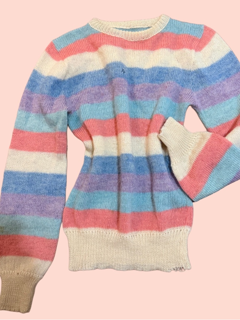 Vintage 1970s handmade striped sweater